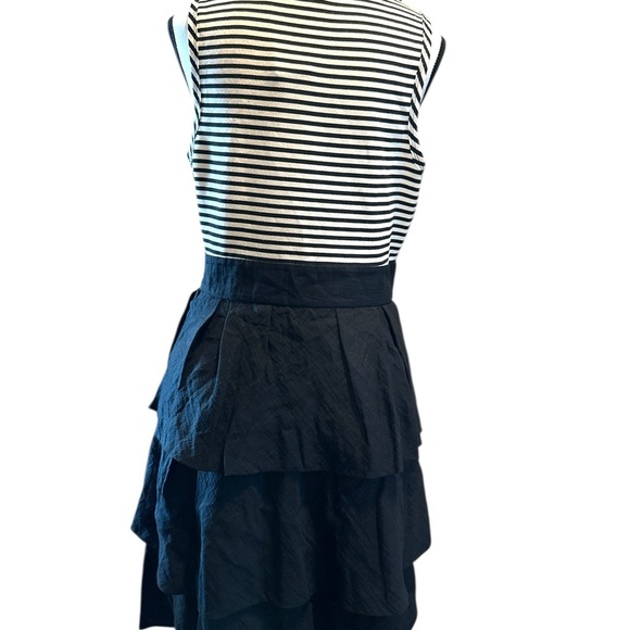 BCBGMaxAzria Black and White Striped Tiered Dress - Picture 4 of 8
